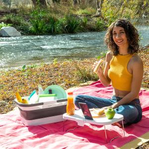 Sammenklappelig picnickurv med bordlåg InnovaGoods Pickning image-6