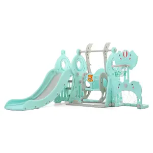 5-in-1 Slide with Swing and Basketball Hoop Insportline Multino