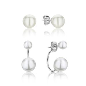 is009s-lot-of-2-pairs-of-earrings-woman-isabella-ford-agata-pearl-silver-one-size
