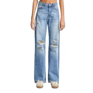 Hochtaillierte Straight Jeans Damen It's Basic Emma image-0