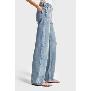 Women's High-Waisted Straight Jeans It's Basic Emma image-3