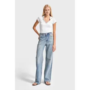 Women's High-Waisted Straight Jeans It's Basic Emma image-1