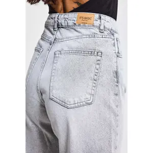 Hochtaillierte Straight Jeans Damen It's Basic Emma image-4