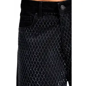 Hoge taille rechte jeans dames It's Basic Emma Rhinestone image-4