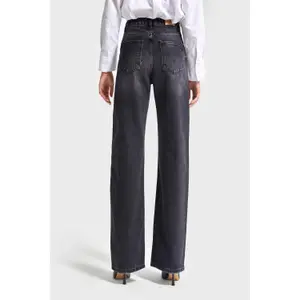Hoge taille rechte jeans dames It's Basic Emma Rhinestone image-1