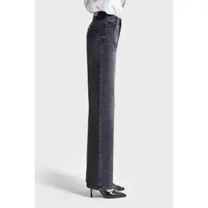 Hoge taille rechte jeans dames It's Basic Emma Rhinestone image-2