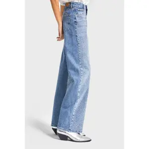 Hochtaillierte Straight Jeans Damen It's Basic Emma Rhinestone image-2
