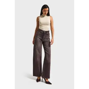 High Waisted Wide Leg Jeans Women It's Basic Olea image-1