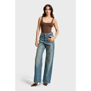 Hochbund Weite Beinform Jeans Damen It's Basic Olea image-1