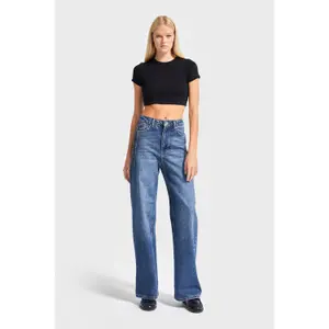 Hoge Taille Wide Leg Jeans Dames It's Basic Olea image-1