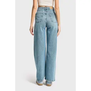 Hochbund Weite Beinform Jeans Damen It's Basic Olea image-2