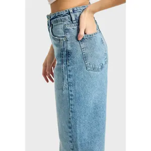 Hochbund Weite Beinform Jeans Damen It's Basic Olea image-4