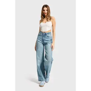 Hochbund Weite Beinform Jeans Damen It's Basic Olea image-1