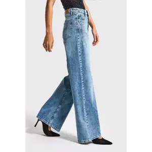 Hochbund Weite Beinform Jeans Damen It's Basic Olea image-3