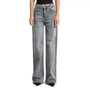 Hochwertige High-Waist Wide Leg Jeans Damen It's Basic image-0