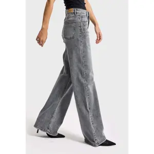 Hochwertige High-Waist Wide Leg Jeans Damen It's Basic image-3