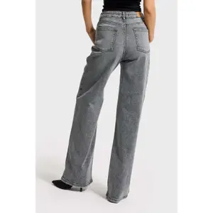Hochwertige High-Waist Wide Leg Jeans Damen It's Basic image-2