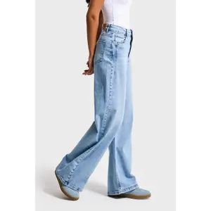 High Waist Refined Wide Leg Jeans for Women It's Basic image-3