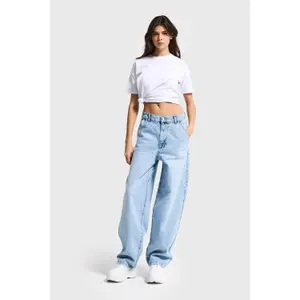 Women's Mid-Rise Straight Jeans It's Basic Nora Skater image-1