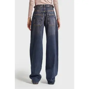 Hochtaillierte Baumwolle Wide Leg Jeans Damen It's Basic Skater image-2