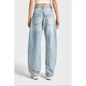 Hochtaillierte Baumwolle Wide Leg Jeans Damen It's Basic Skater image-2