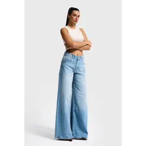 Mid-Rise Palazzo Jeans Women It's Basic Elena image-1