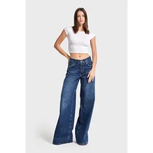Mid-Rise Palazzo Jeans Women It's Basic Elena image-1
