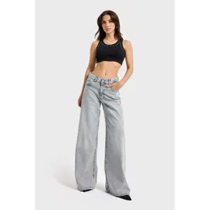 Mid-Rise Palazzo Jeans Women It's Basic Elena image-1