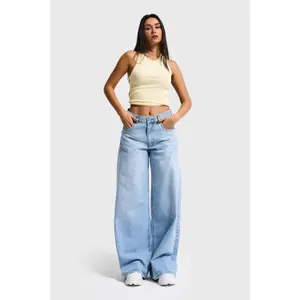 Jeans Palazzo de Cintura Média Mulher It's Basic Elena image-1