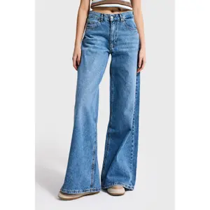Mid-Rise Palazzo Jeans Women It's Basic Elena image-1