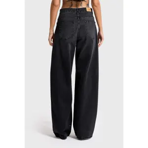 Jeans Loose Graphit Hüfthoch Damen It's Basic Rhinestone image-3