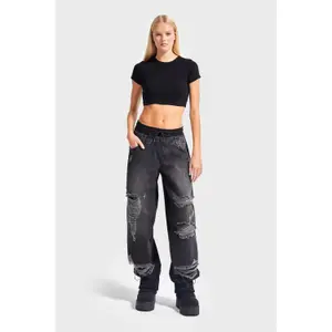 Women's Mid-Rise Straight Jeans It's Basic Skater image-1