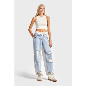 Women's Mid-Rise Straight Jeans It's Basic Skater image-1