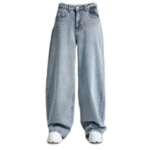 Jeans Baggy Tapered de cintura média denim mulher It's Basic image-0