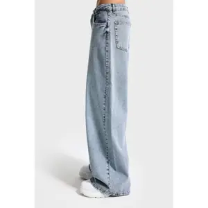 Jeans Baggy Tapered de cintura média denim mulher It's Basic image-3