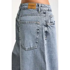 Jeans Baggy Tapered de cintura média denim mulher It's Basic image-4