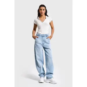 Modern Mid-Rise Straight Jeans Women It's Basic Skater image-1
