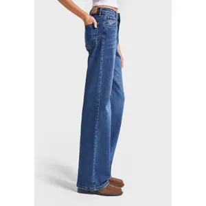Jeans Straight Klassik mit mittlerer Taille für Damen It's Basic image-3
