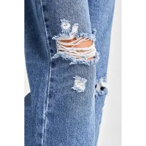 Klassische Gerade Jeans mit mittlerer Taille vielseitig denim Damen It's Basic image-4