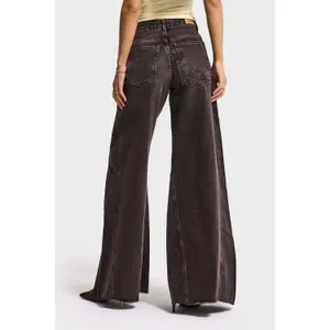 Palazzo Jeans Weites Bein Fluide Hohe Taille Damen It's Basic image-2