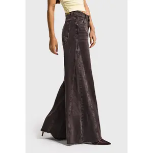 Palazzo Jeans Weites Bein Fluide Hohe Taille Damen It's Basic image-3