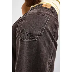 Palazzo Jeans Weites Bein Fluide Hohe Taille Damen It's Basic image-4