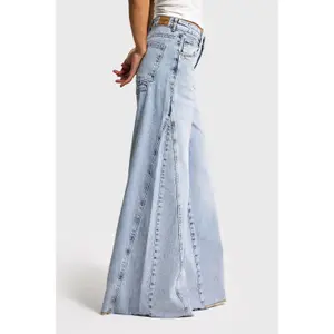 Palazzo Jeans Weites Bein Fluide Hohe Taille Damen It's Basic image-3