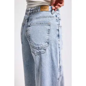 Palazzo Jeans Weites Bein Fluide Hohe Taille Damen It's Basic image-4