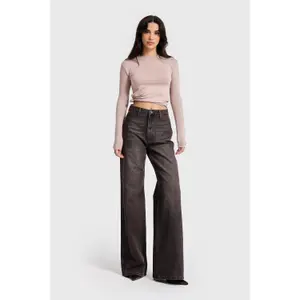 Jeans Loose mit mittelhoher Taille aus steifem Baumwollmaterial für Frauen It's Basic image-1