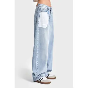 Jeans Baggy Tapered med moderna detaljer midjade dam It's Basic image-1