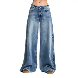 Low-Rise Palazzo Jeans Women It's Basic Elephant image-0