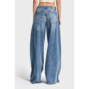 Low-Rise Palazzo Jeans Women It's Basic Elephant image-3