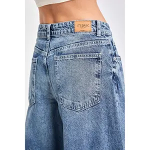 Low-Rise Palazzo Jeans Women It's Basic Elephant image-4