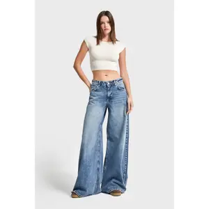 Low-Rise Palazzo Jeans Women It's Basic Elephant image-1